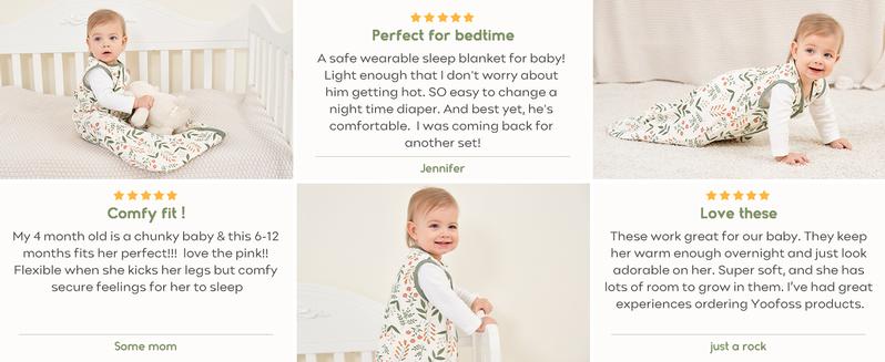 Yoofoss Baby Sleep Sack 0-6 Months Wearable Blanket for Babies 100% Organic Cotton 2-Way Zipper TOG 0.5 Toddler Sleeping Sack Floral Design