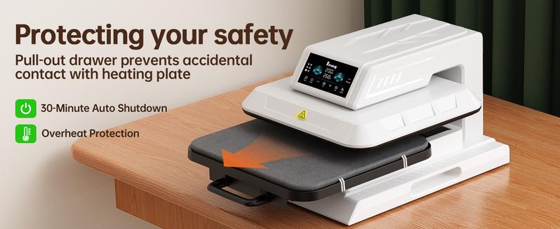 Benazcap Professional Heat Press – 15×15 Electric Sublimation Machine with Rapid Heating & Even Heat, Ideal for T-Shirts, Caps & DIY Printing Gifts,White