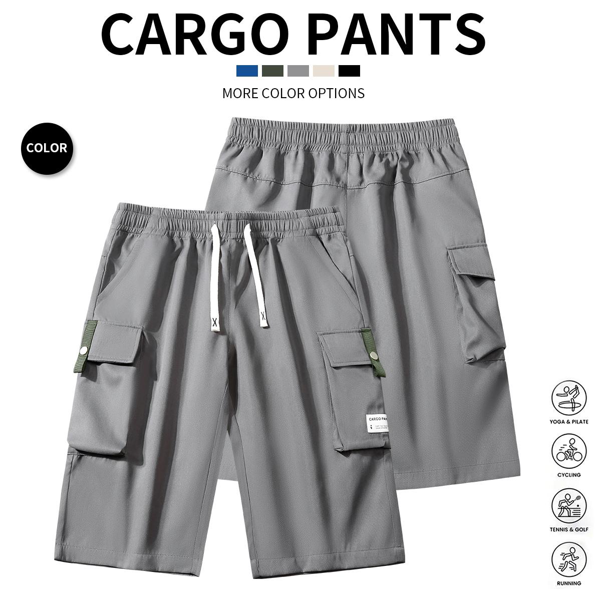 Men's Outdoor Work Pants Pack of 5 - Men's Multi-Pocket Tactical Training Pants - Durable Softshell Hiking Pants - Versatile Casual Spring & Autumn Hiking Pants - Machine Washable - Adjustable Elastic Waist Comfortable Pants