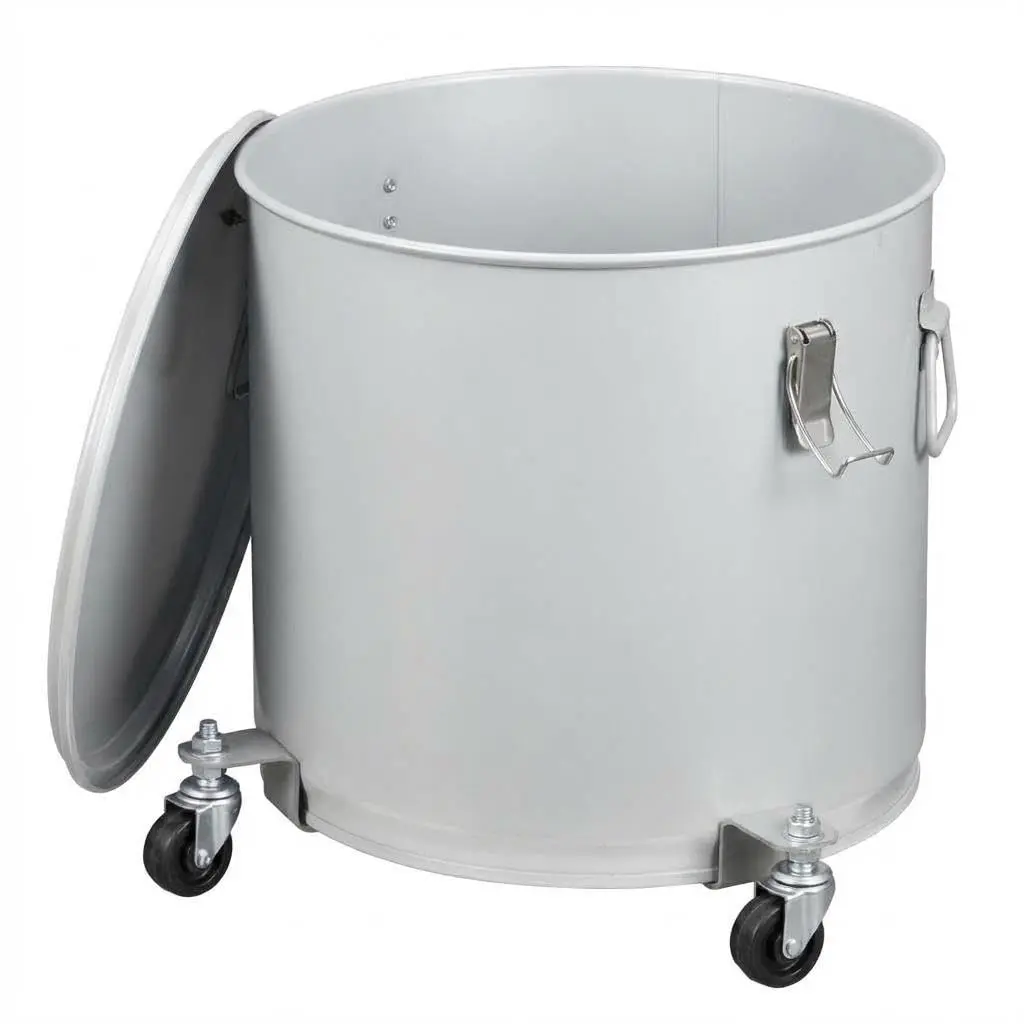 10 Gallon Grease Bucket with Filter & Lid, Heavy Duty Carbon Steel Oil Disposal Container on Wheels with Handles for Kitchen, Food Truck & Restaurant