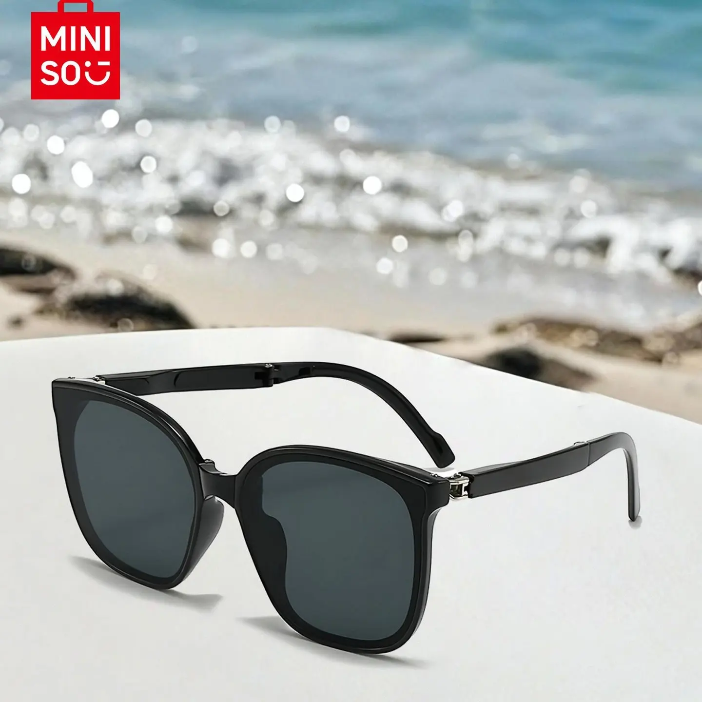 Miniso Women's Fashionable Sunglasses - Korean Style Oversized Large Frame, UV Protected Lightweight Design Eyewear, Face-Slimming, Bendable, Eye-Friendly Modern Trendy Stylish Shades for Casual Strolls, Back to School