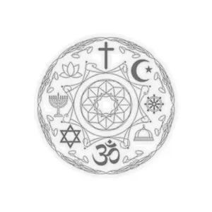 catholic stickers Interfaith Symbols Mandala Kiss-Cut Sticker | Religious Harmony Decal