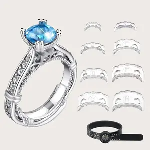 Ring Size Adjuster for Loose Rings, 8 Pack 8 Sizes, Ring Size Adjuster, Invisible Ring Guards for Women and Men, Ring Resizer, Jewelry Rings Accessories