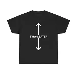 Humorous TwoSeater Tee Funny Heavy Cotton TShirt for Couples and Friends Unique Birthday Casual Wear