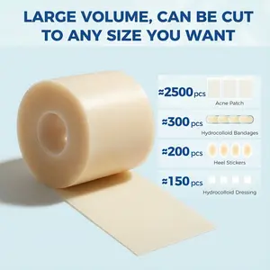 Tough & Waterproof Hydrocolloid Roll Medical-Grade Hydrocolloid Bandage Roll Waterproof Flexible 5cm×1.5m