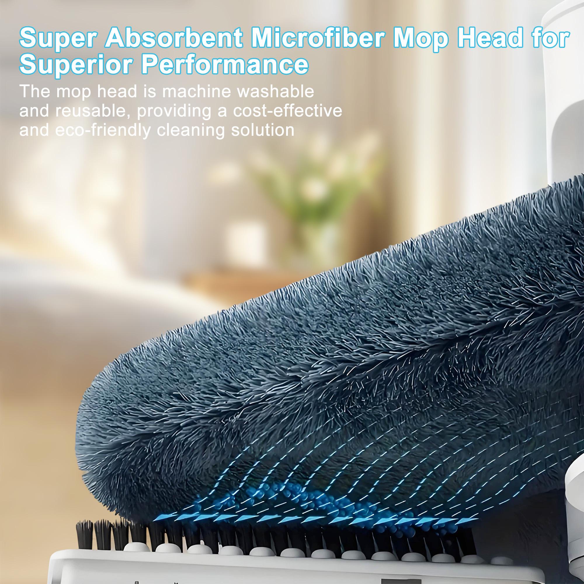 Bepatio 360° Spin Mop and Bucket Set with 2/4 Microfiber Refills , Square Spin Mop Head & Dual Compartment Mop Bucket , Wet And Dry Use, Perfect for Bedroom & Living room & Bathroom