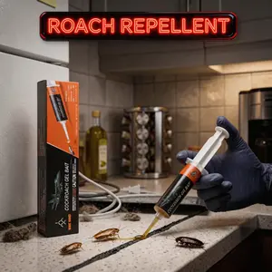 WAR WIND Roach Repellent, Domestic Dormitory Kitchen Powerful Cleaning Cockroach Exterminator Cockroach Gel Bait Pest Control Kit Rodent Repellent Pouches for Indoor & Outdoor Multi-Surface Microfiber Floor Mop roach killer indoor infestation