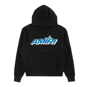 Amiri Shadow Logo Hooded Sweatshirt Black Blue White Pre-Owned