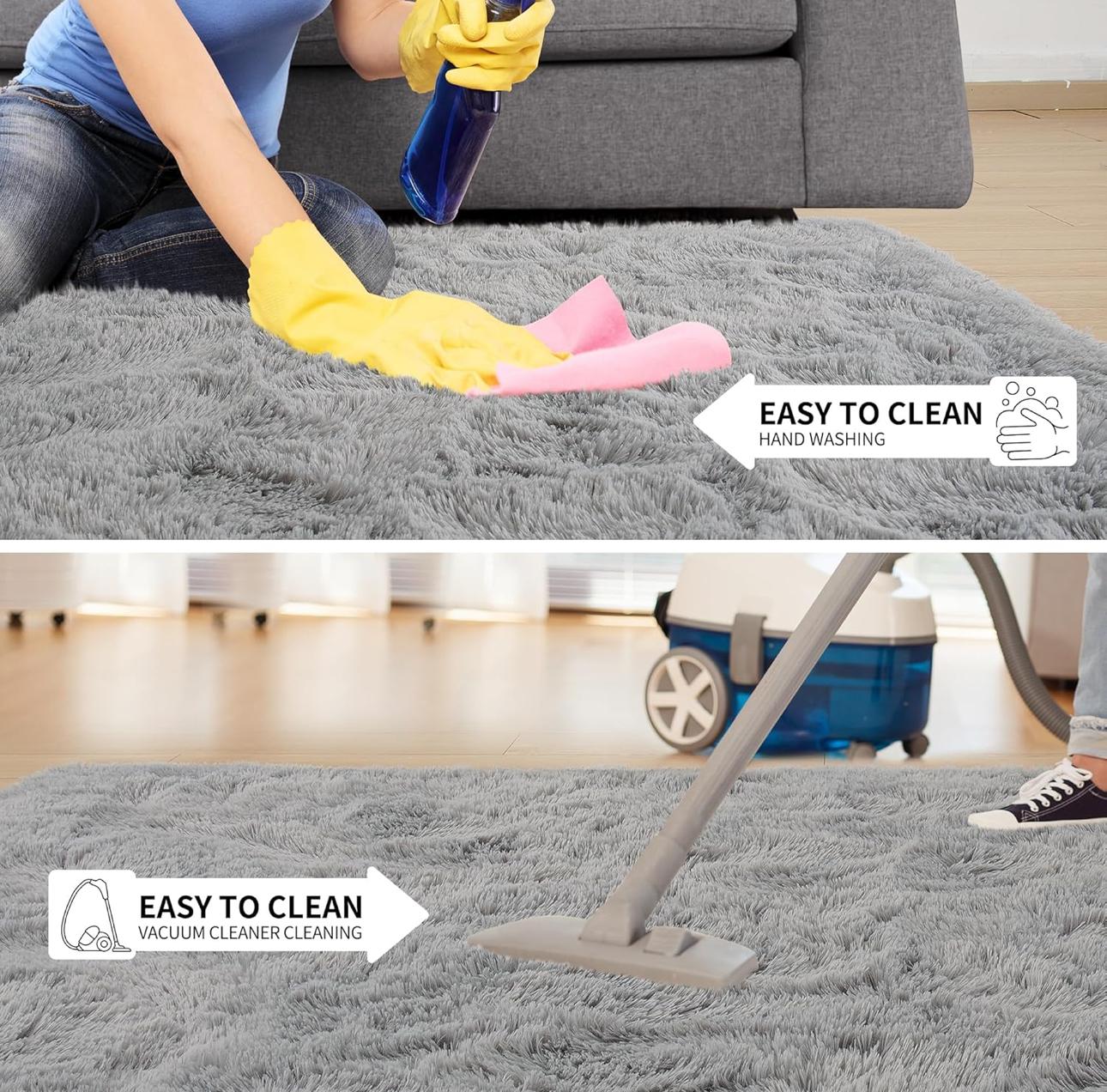 Memory Foam Fluffy Rug — Ultra-Soft, Thick, and Plush — Non-Slip, Comfortable Rug for Living Rooms and Bedrooms