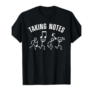 Funny Music Art for Men Women Musical Note Gag Music Lover T-ShirtSame style for men and women 2025 summer short-sleeved printed T-shirt pure cotton, Concert Outfit, Casual Wear, Unisex Fashion, Graphic Print Shirt, Soft Cotton Tee, Lightweight