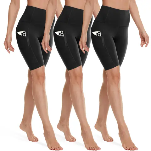 SHOWITTY Outlets Womens Plus Size 3 Pack Biker Shorts with Pockets – High Waisted Tummy Control Stretch Shorts for Workout, Walking, Running & Everyday Wear #tiktokshopsummersale