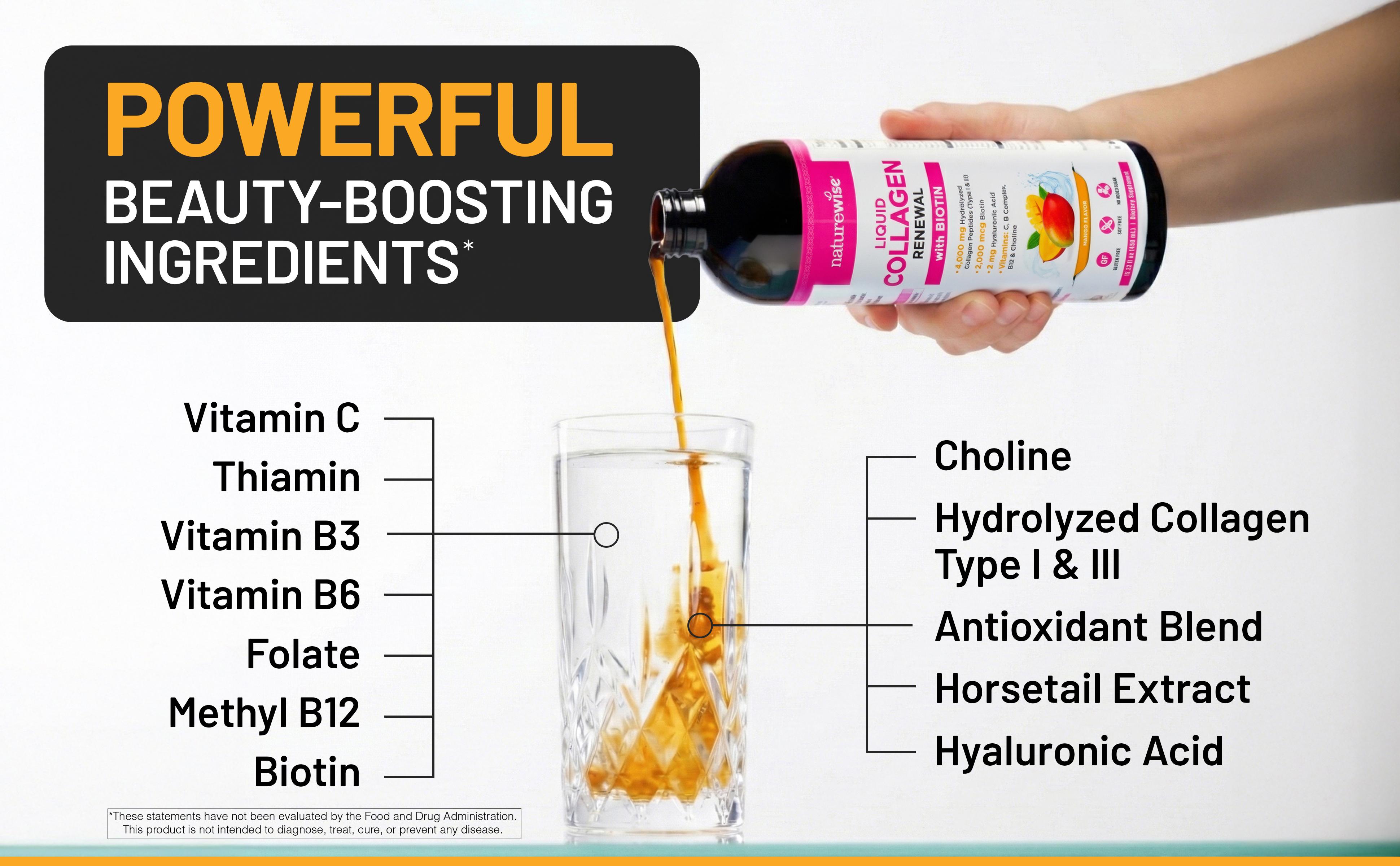 NatureWise Liquid Collagen Renewal - Hydrolyzed Liquid Collagen for Women & Men 4000mg - High Absorption Liquid Collagen Drink - Type 1 & 3 Peptides + Biotin + Vitamin C + Vitamin B Complex & Hyaluronic Acid - Mixed Berry/Mango Flavor - Beauty Supplement NatureWise Liquid Collagen Renewal - Hydrolyzed Liquid Collagen for Women & Men 4000mg - High Absorption Liquid Collagen Drink - Type 1 & 3 Peptides + Biotin + Vitamin C + Vitamin B Complex & Hyaluronic Acid - Mixed Berry/Mango Flavor - Beauty Supplement