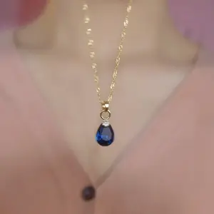 LisiZen New Style Elegant Blue Crystal Necklace - Light Luxury, Unique Design, Versatile Ins-style Collarbone Chain DZXL3506