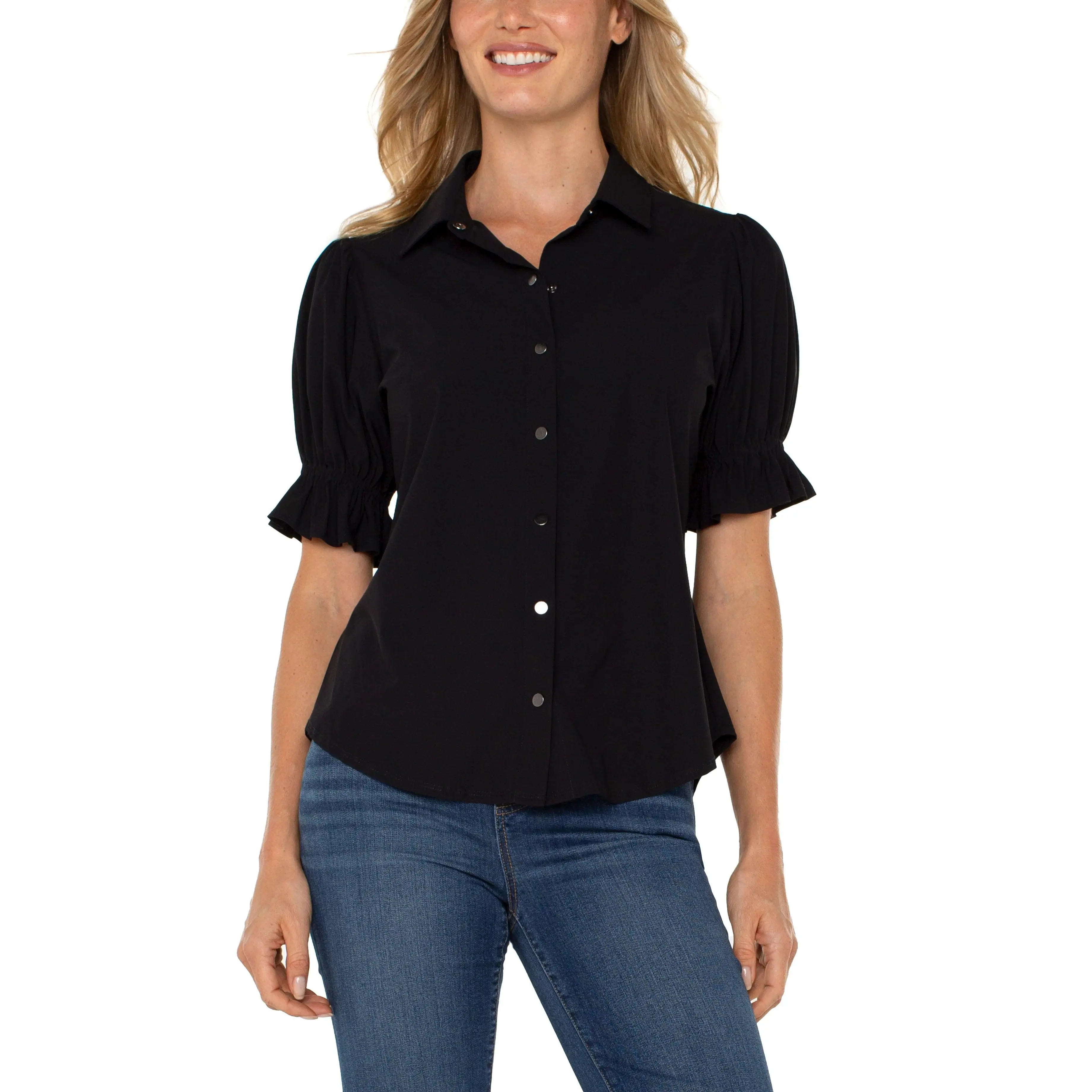 Liverpool Elbow Puff Sleeve Top