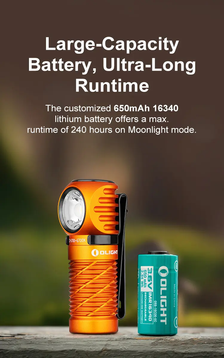 Product Introduction of OLIGHT Perun 2 Mini 1100 Lumens Rechargeable Headlamp, Right Angle Flashlight with Headband for Camping, Running, Outdoor 12