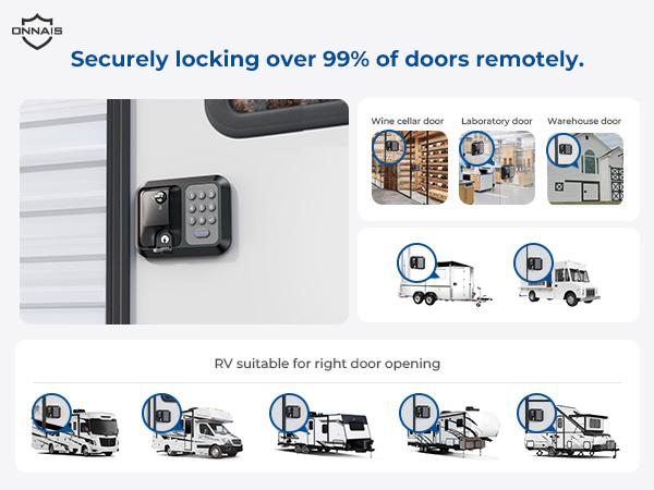 RV Door Lock Keyless Entry Handle | Keypad & 2 Remotes Deadbolt | Fits Travel Trailers, Campers & 5th Wheels