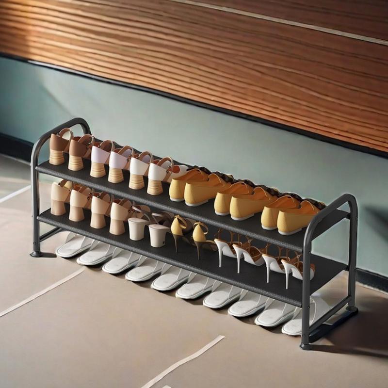 Space-Saving 2-Tier Shoe Rack! Stackable Organizer for Closet/Entryway - Fits More Pairs, Easy Assembly