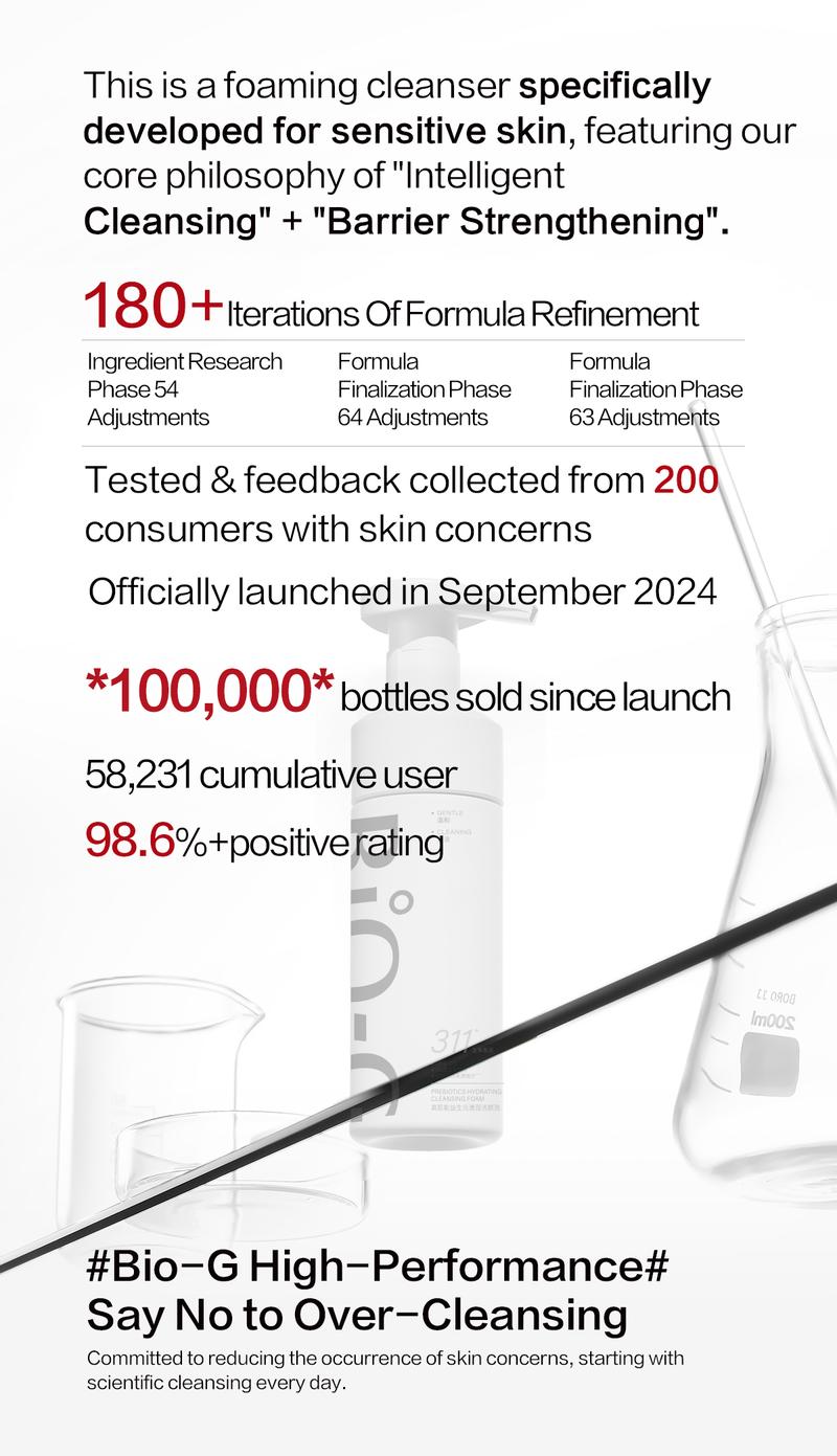 BiO-G Biog311 Amino Acid Cleanser Mousse Deep Cleansing Facial Mousse with 200 Million Micron Foam Tear-Free Formula for Skin Repair 150ml BiO-G Biog311 Amino Acid Cleanser Mousse Deep Cleansing Facial Mousse with 200 Million Micron Foam Tear-Free Formula for Skin Repair 150ml