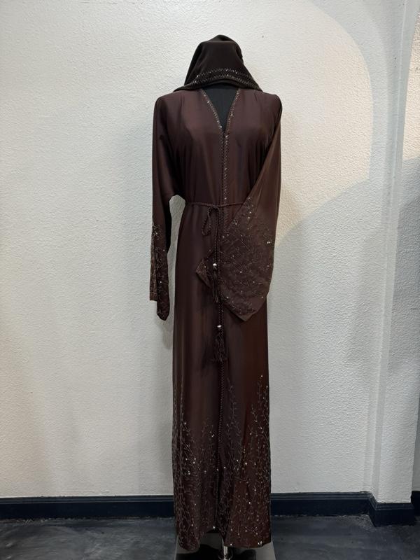 Dubai Abaya - Brown  Dress with Unique Design
