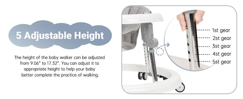 9 adjustable Foldable baby walker | Multi-functional activity center for 7-18 months baby | Smooth wheels for easy movement! Floorwalker Infant Seat 9 adjustable Foldable baby walker | Multi-functional activity center for 7-18 months baby | Smooth wheels for easy movement! Floorwalker Infant Seat