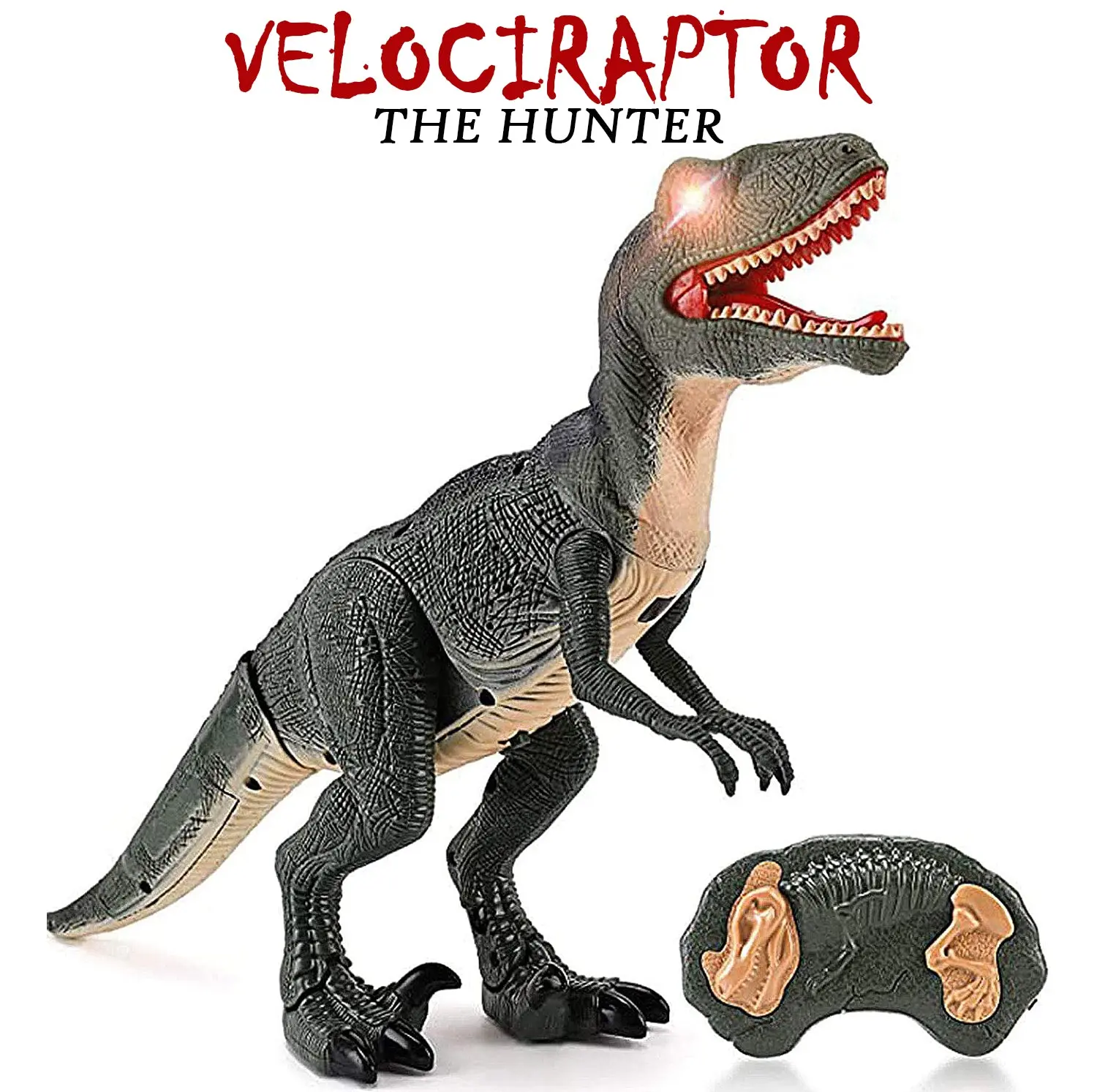 Contixo DR1 Remote Control Walking Velociraptor Dinosaur Toy - Electric Animal Toy for Kids