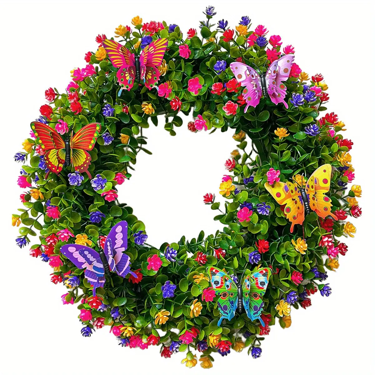 18 Inch Artificial Eucalyptus Wreath, Vibrant Green Foliage for Valentine's Day Romantic Decor, Spring Summer Front Door, Wall, Home, Wedding & Indoor Outdoor