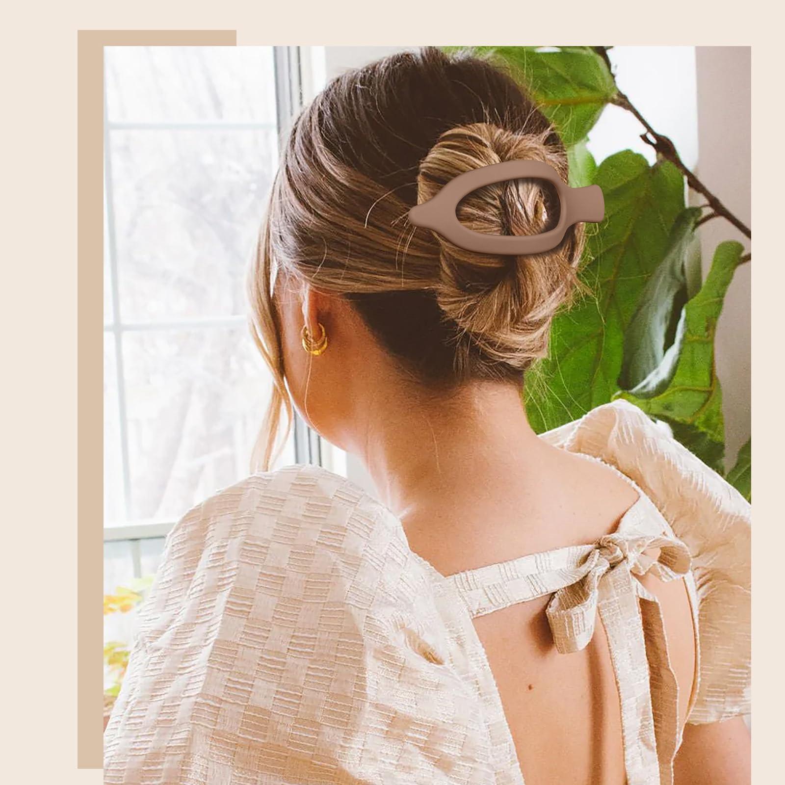 French Flat Hair Clips for Women - 6-piece suit Flat Claws for Thin Thick Hair Strong Hold No Slip Grip Hair Claw Clips Hairpins for Women Girls