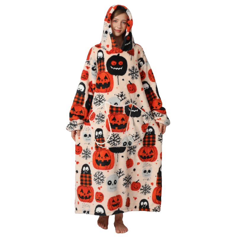 Msrlassn Oversized Wearable Blanket Hoodie Sleepwear as Gifts for Mom Women Girlfriend Men,Plus Size Wearable Blanket Hoodie for Women Men, 1Pcs Nightgown Loungewear Womenswear Sweatshirt Blanket with Pocket