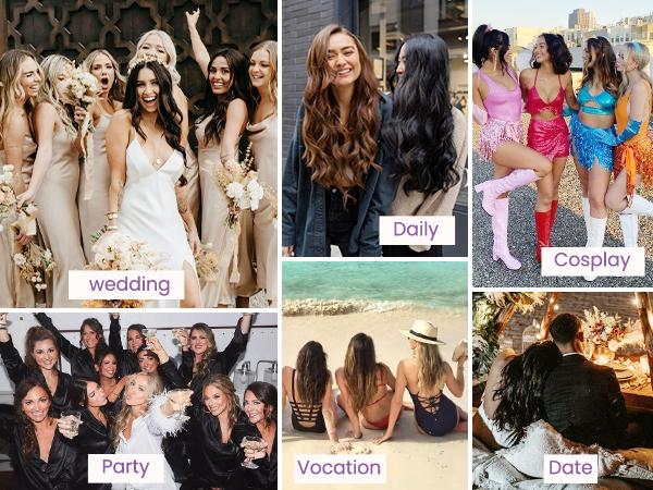 LaaVoo Clip in Hair Extensions Real Human Hair Double Weft Clip in Extensions 7 Counts TikTokShopHolidayHaul SpringStatements