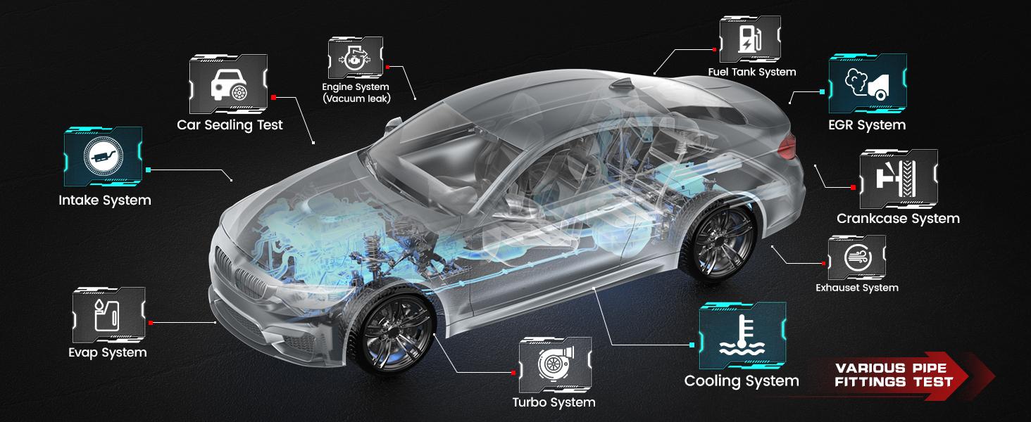ANCEL S3000 Automotive Smoke Machine with Built-in Air Compressor Professional Leak Detector for EVAP Vacuum Fuel & More Car Vehicle Leak Testing ANCEL S3000 Automotive Smoke Machine with Built-in Air Compressor Professional Leak Detector for EVAP Vacuum Fuel & More Car Vehicle Leak Testing