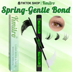 Lash Cluster Glue Bond and Seal Waterproof Eyelash Glue Upgrade 150Hours Strong Hold Long-Lasting 2 in 1 Lashes Bond and Seal Eyelashes Clusters DIY at Home Latex-Free for Sensitive Eyes, by Kmilro