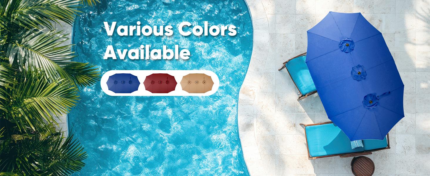 15ft Large Patio Umbrella with Base Included, Rectangle Table Umbrella Outdoor Patio, Outside Umbrellas for Deck, Market, Backyard 15ft Large Patio Umbrella with Base Included, Rectangle Table Umbrella Outdoor Patio, Outside Umbrellas for Deck, Market, Backyard