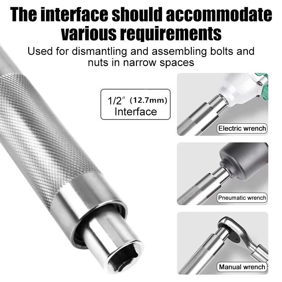1/2in Wrench Extend Rod, Ni Cr Alloy Steel Multifunctional Universal Wrench Extender, Compact Size and Lightweight Design, for Fastening Tasks,TikTokShopBlackFriday Hand Tools