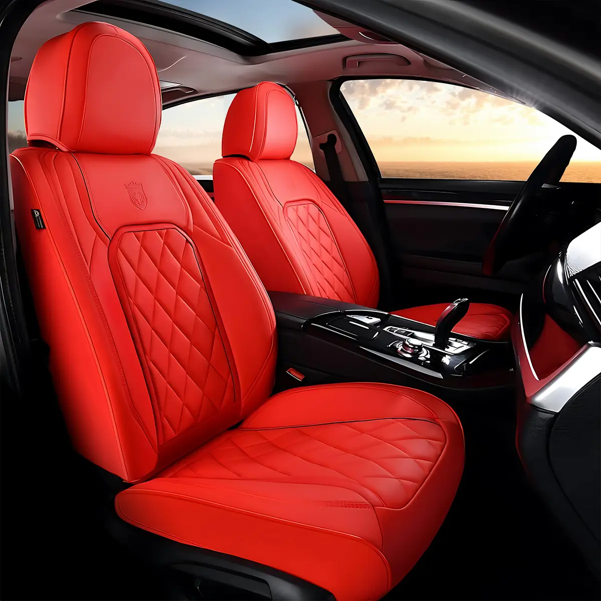【COVERADO】 Universal Car Seat Covers 5 Full Set,Breathable Faux Leather Seat Covers for CarsAutomotive Universal Seat Cover Protector Fit forMost Sedan SUV  Truck【RC2118  custom seatcover napa leath stylish upgrade seat covers truck leather seat covers
