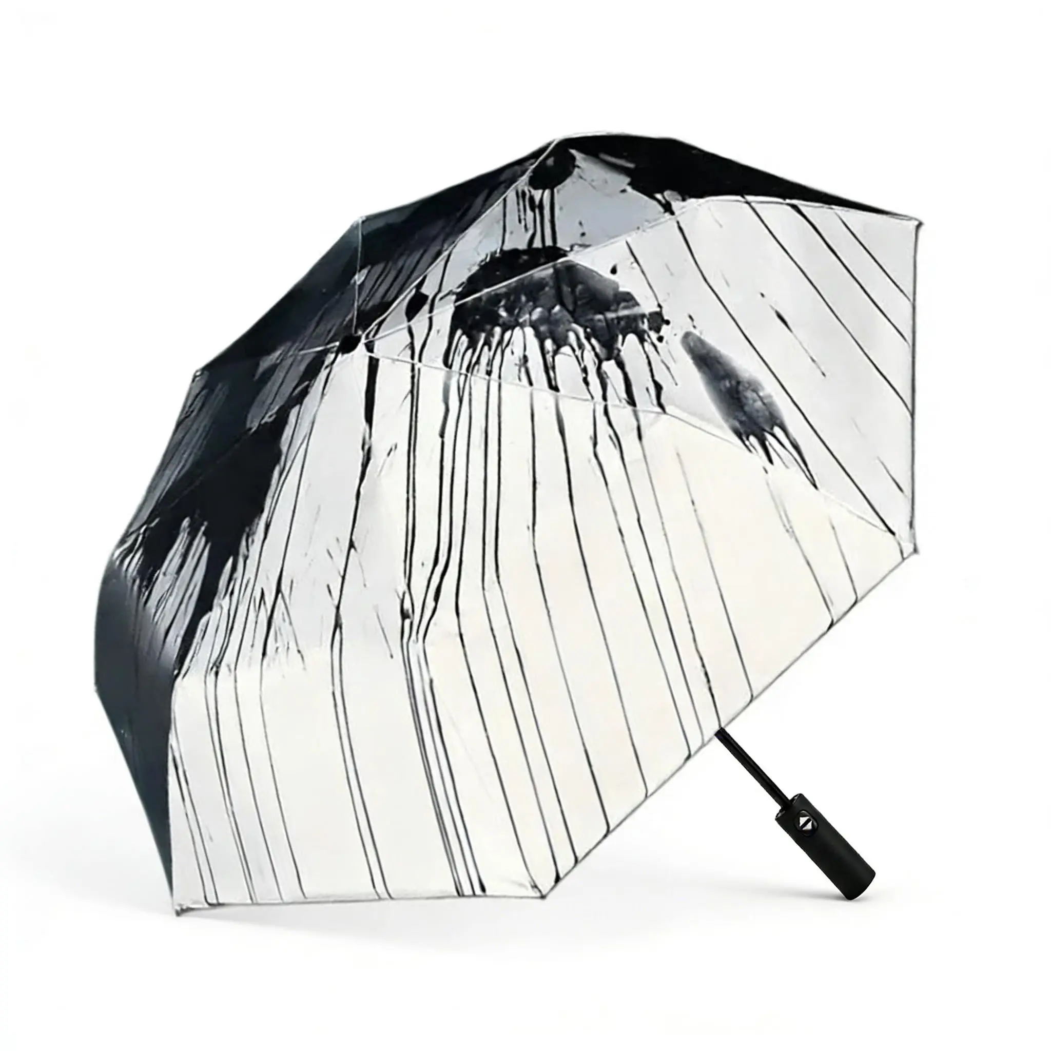 Rain Activated Color Changing Umbrella, Windproof Compact Travel Umbrella, Reflective Folding Umbrella for Night Safety, Portable UV Protection Mini Umbrella for Women & Men
