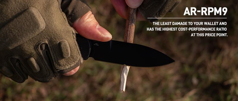 CJRB Locust Tool Knife for Men with 3.15'' AR-RPM9 Steel Blade and G10 Handle, Button Lock with Safety Switch EDC Knife for Camping and FathersDayGift