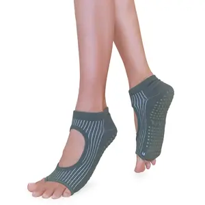 Tucketts Allegro - Olive Harmony Pilates Socks - Non-Slip Grip, Open Toe, Barre & Yoga