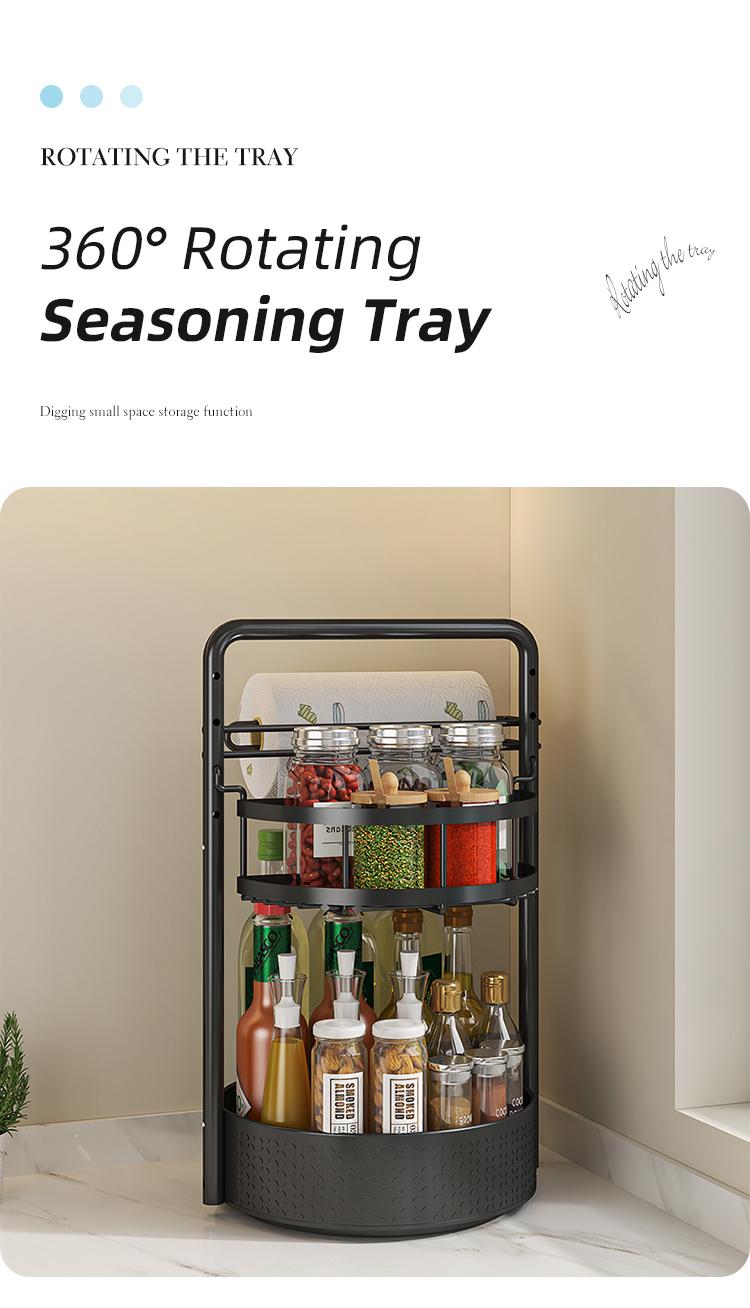 【Holiday Deals】San Dream Rotating Spice Rack Lazy Susan Turntable Organizer 2-Tier 9.84" Adjustable Metal Storage Organization for Cabinet Kitchen Countertop & Pantry Spice Shelf