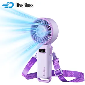 DiveBlues TurboBear Mini Portable Handheld Turbo Fan- Powerful Air Speed, Ultra-Light  Hand Fan, 5 Gear Cooling, Rechargeable Battery Powered, Pocket Cute Small Fan Travel Essentials Gifts Women