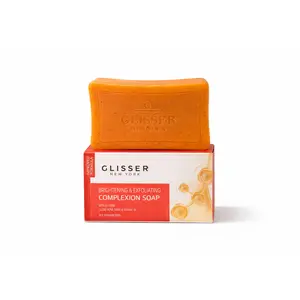 Glisser New York Brightening & Exfoliating Complexion Soap 200g with Kojic Acid Glutathione Niacinamide for Radiant Skin Repair & Cleansing