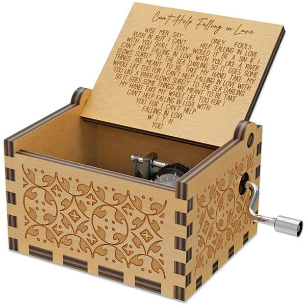 Creative Wooden Hand-Crank Music Box Vintage Musical Toy for Valentine's Day and Birthdays with Engraved Lyrics Creative Wooden Hand-Crank Music Box Vintage Musical Toy for Valentine's Day and Birthdays with Engraved Lyrics