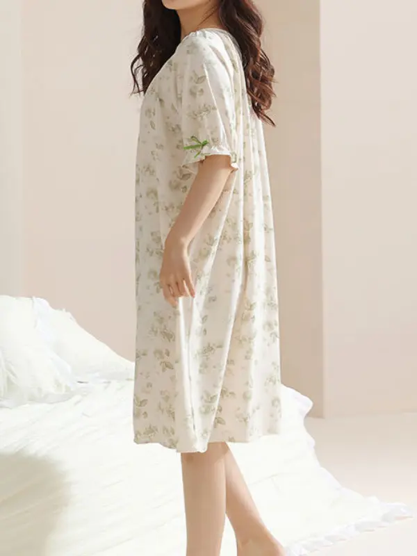 Cotton Pajamas Nightgown Sleepwear SleepShirt Sleep Dress Night Dress Nightshirt