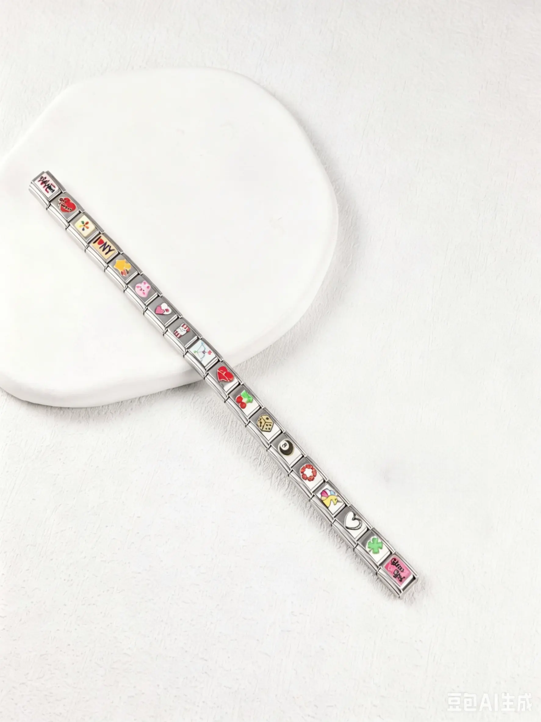 Cute Cartoon Stainless Steel Enamel Bracelet, Mix Bracelet, Hand Chain, Chain Bracelets, Fashion Bracelet, Casual Trendy Jewelry, Bracelet Jewelry, Multiple Designs Available, Perfect for Daily Wear, Ideal for Girls, Fun and Stylish Accessory