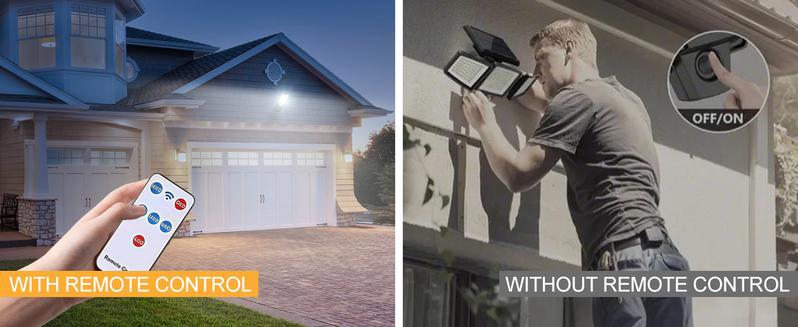 4 Sets Solar Powered LED Street Lights – Smart Remote & IP65 Motion Sensor – 3 Modes (Security/Dim/Highlight) for Pathways, Garages, Backyards & Front Yards – Heavy-Duty Waterproof Lighting Solution for Home & Outdoor Areas