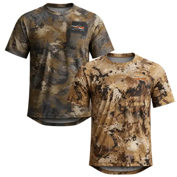 Sitka Core Lightweight Camo T-Shirt, Digital Camo Performance T Shirt, Hunting Camouflage Tee, Tactical Outdoor Shirt, Lightweight Moisture Wicking Tee, Fishing Hiking Performance Shirt, Breathable Athletic T Shirt, Men's Activewear Training Tee