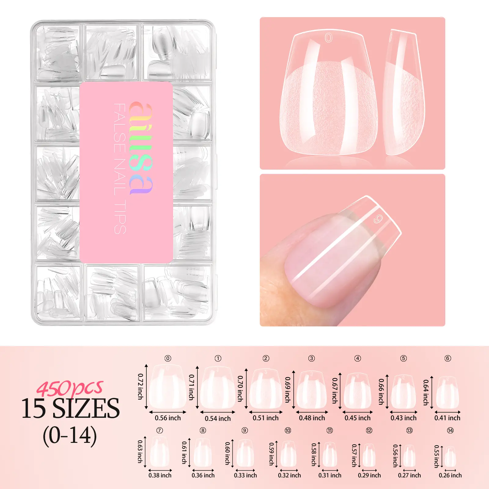 S-Coffin Nail Tips-450pcs
