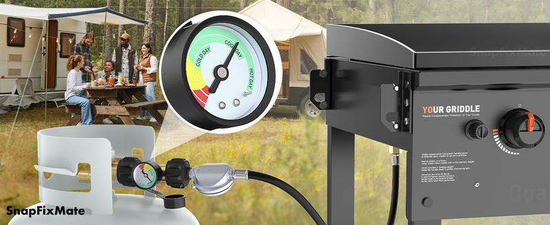 Propane Tank Gauge, Snapfixmate 3-Colors Coded Universal for Cylinder, Grill, Heater, RV Camper and More, 5-40 Pound LP Tank Gas Level Indicator, QCC1 / Type 1 Connection, dealsforyoudays Ambient Temperature, TikTokShopBlackFriday