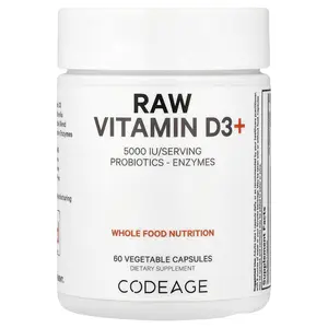 Codeage Raw Vitamin D3+, 60 Vegetable Capsules