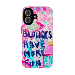 Blondes Have More Fun Tough Shockproof Phone Case for iPhone 11 12 13 14 15 16 17 Pro Max Plus