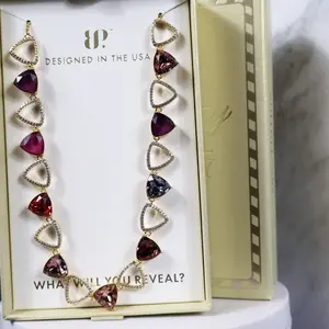 BP Jewel Candy Necklace - Moonlit Merlot Collection - Elegant with bright and deep red colored gemstones